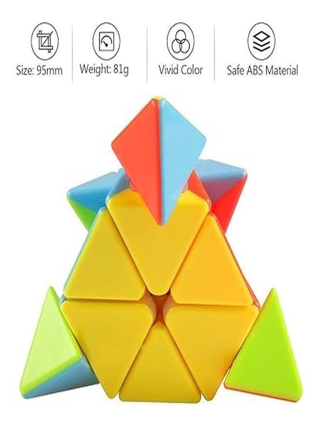 AESTROKE Triangle Pyramid Magic Cube,Pyramid Speed Cube Puzzle, 9.5cm, Stickerless Design, Multicolor ABS Material, 81g - Image 4